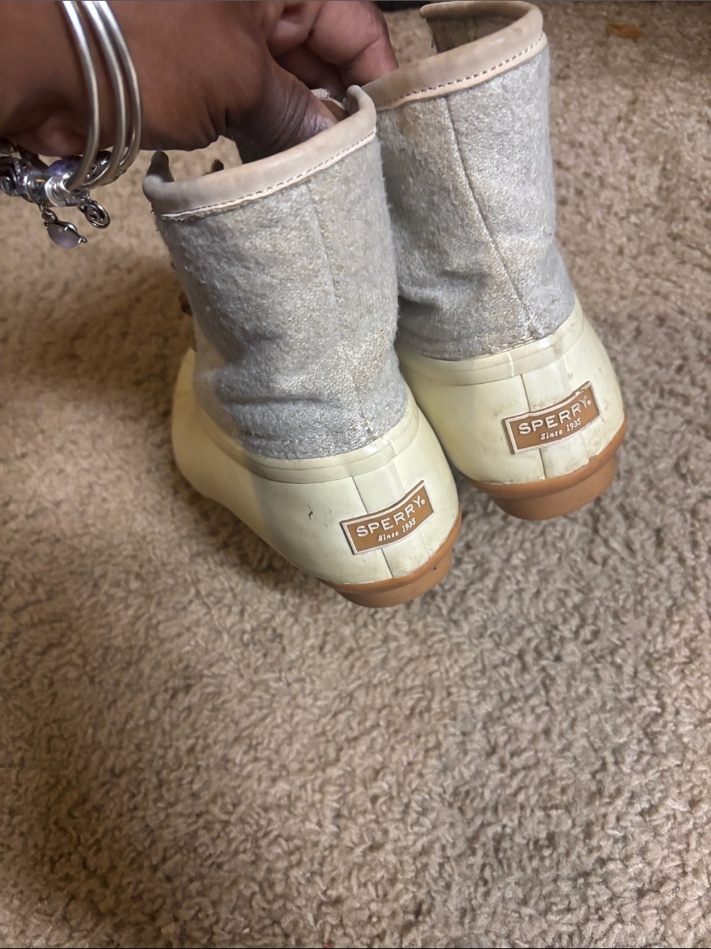 Sperry Women's Ivory and Tan Duck Boot saltwater size 6 - Picture 4 of 6